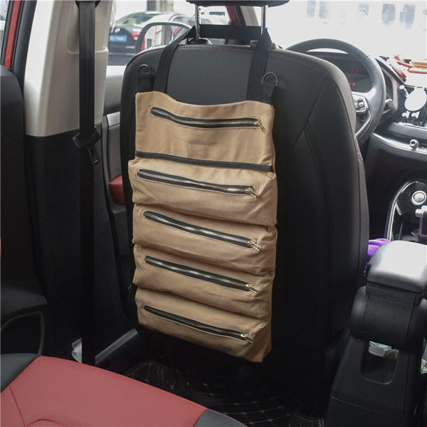 Multifunctional Tool Roll Storage Bag Handy Small Tools Tote Carrier Car Back Seat Roll Up Car Back Seat Storage Bag